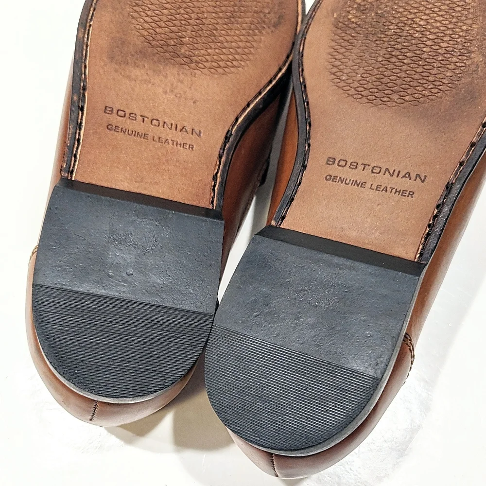 Bostonian Penny Loafers Men’s 8.5M Tan Brown Leather Slip-On Dress Casual Shoes